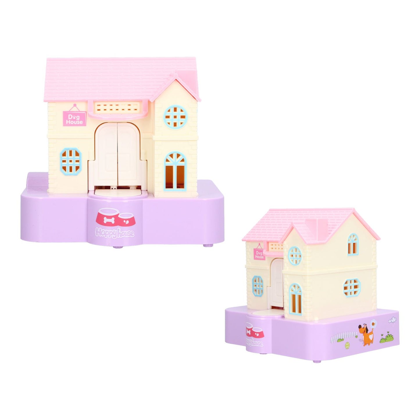 Doghouse Money Saving Box Automatic Coin Swallowing with Light Music Effects Toy Gift for KidsPurple Fortune Dog