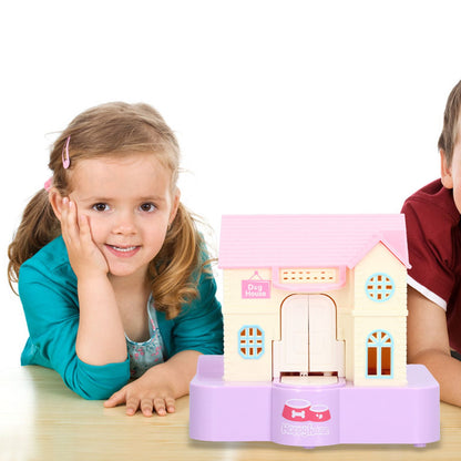Doghouse Money Saving Box Automatic Coin Swallowing with Light Music Effects Toy Gift for KidsPurple Fortune Dog