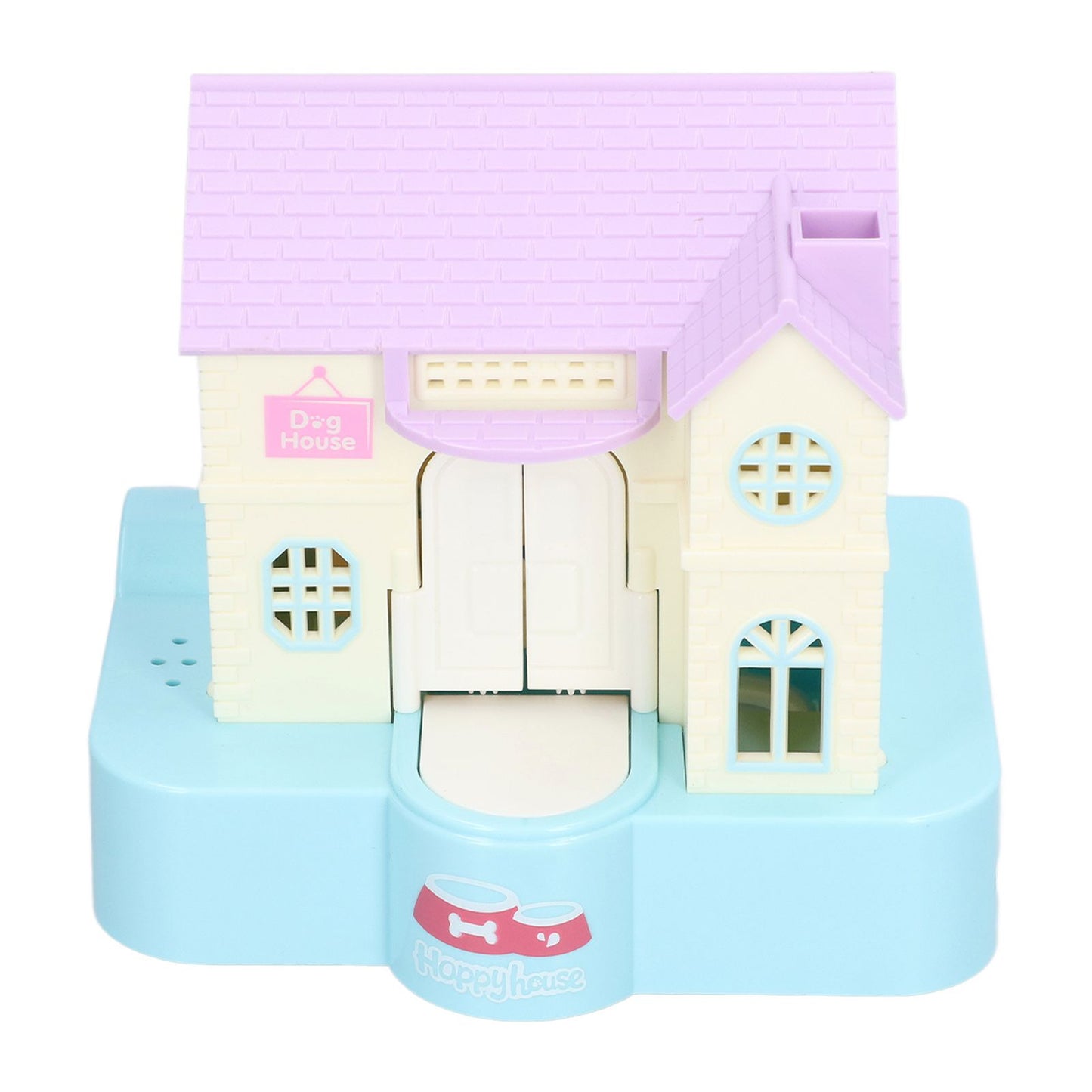 Doghouse Money Saving Box Automatic Coin Swallowing with Light Music Effects Toy Gift for KidsBlue Fortune Dog