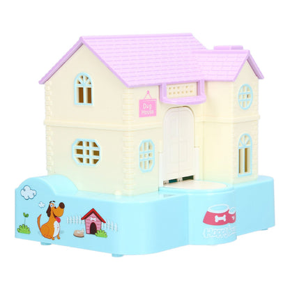 Doghouse Money Saving Box Automatic Coin Swallowing with Light Music Effects Toy Gift for KidsBlue Fortune Dog