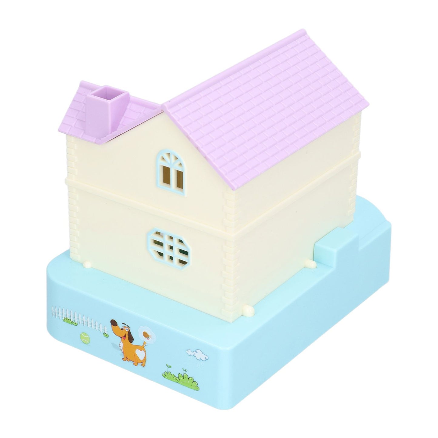 Doghouse Money Saving Box Automatic Coin Swallowing with Light Music Effects Toy Gift for KidsBlue Fortune Dog