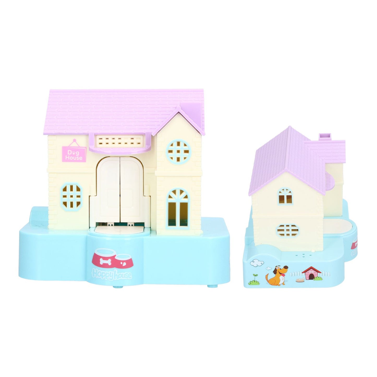 Doghouse Money Saving Box Automatic Coin Swallowing with Light Music Effects Toy Gift for KidsBlue Fortune Dog