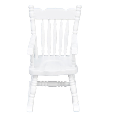 1:12 Dollhouse Chair Wood Doll House Miniature Rocking Chair White Mini Dollhouse Furniture