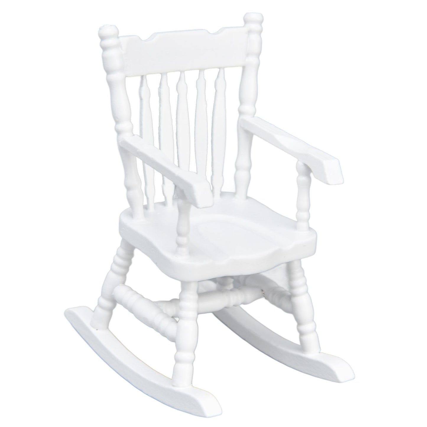 1:12 Dollhouse Chair Wood Doll House Miniature Rocking Chair White Mini Dollhouse Furniture
