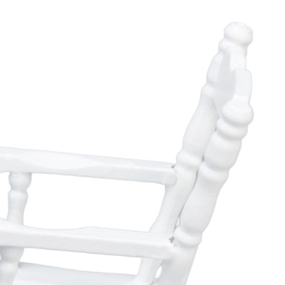 1:12 Dollhouse Chair Wood Doll House Miniature Rocking Chair White Mini Dollhouse Furniture