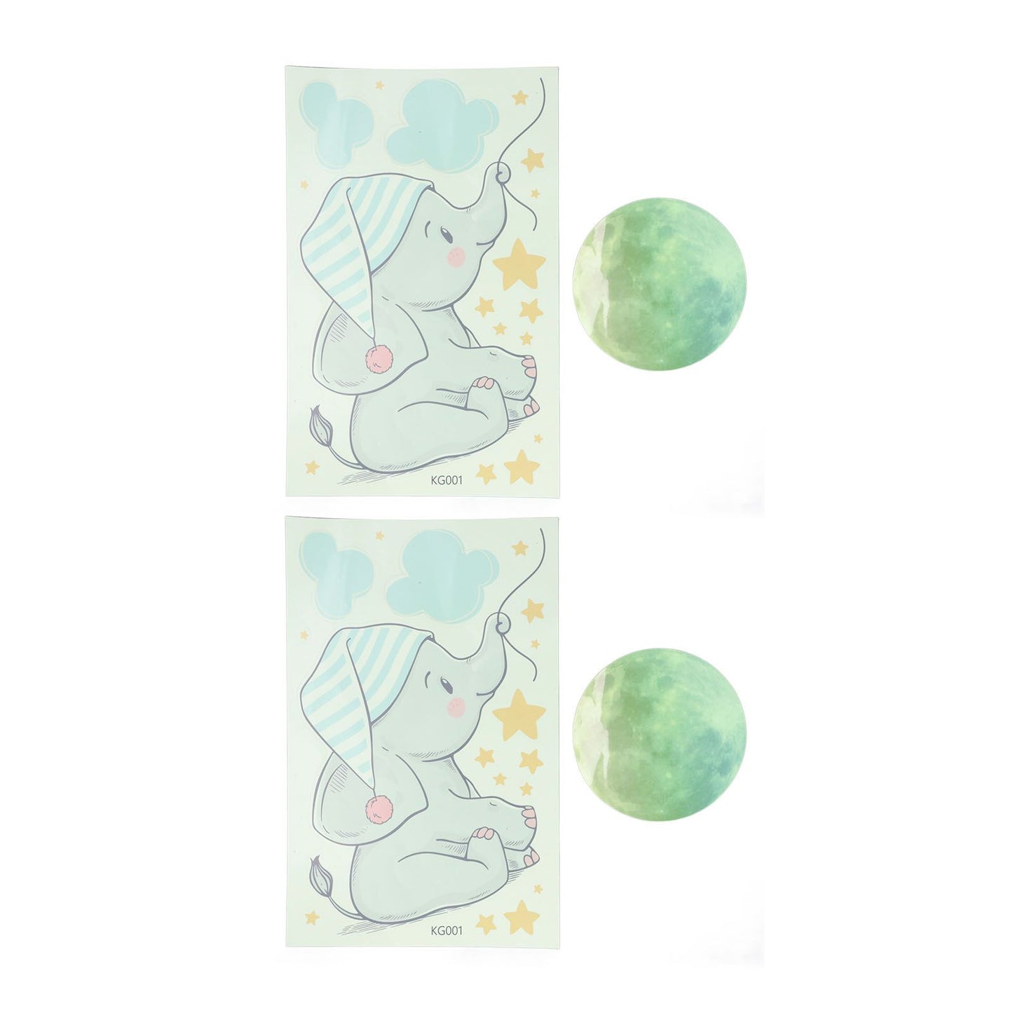 2Set Luminous Wall Sticker DIY Glowing Wall Decals Self Adhesive Wall Paper for Bedroom