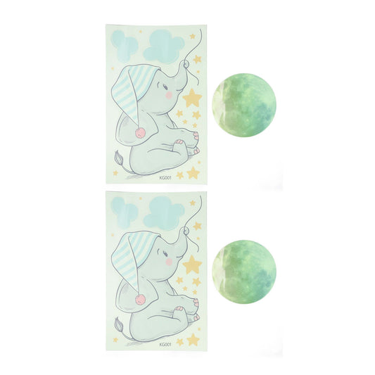 2Set Luminous Wall Sticker DIY Glowing Wall Decals Self Adhesive Wall Paper for Bedroom