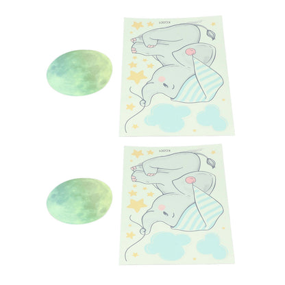2Set Luminous Wall Sticker DIY Glowing Wall Decals Self Adhesive Wall Paper for Bedroom