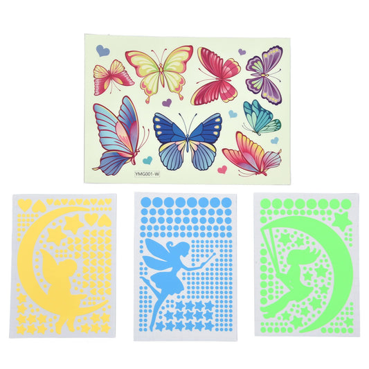 4Pcs Wall Stickers PVC Material Self Adhesive Luminous Design Cute Exquisite Wall Paper Decor