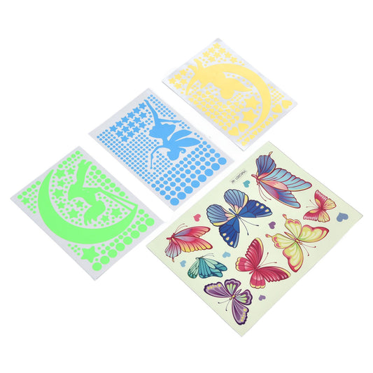 4Pcs Wall Stickers PVC Material Self Adhesive Luminous Design Cute Exquisite Wall Paper Decor
