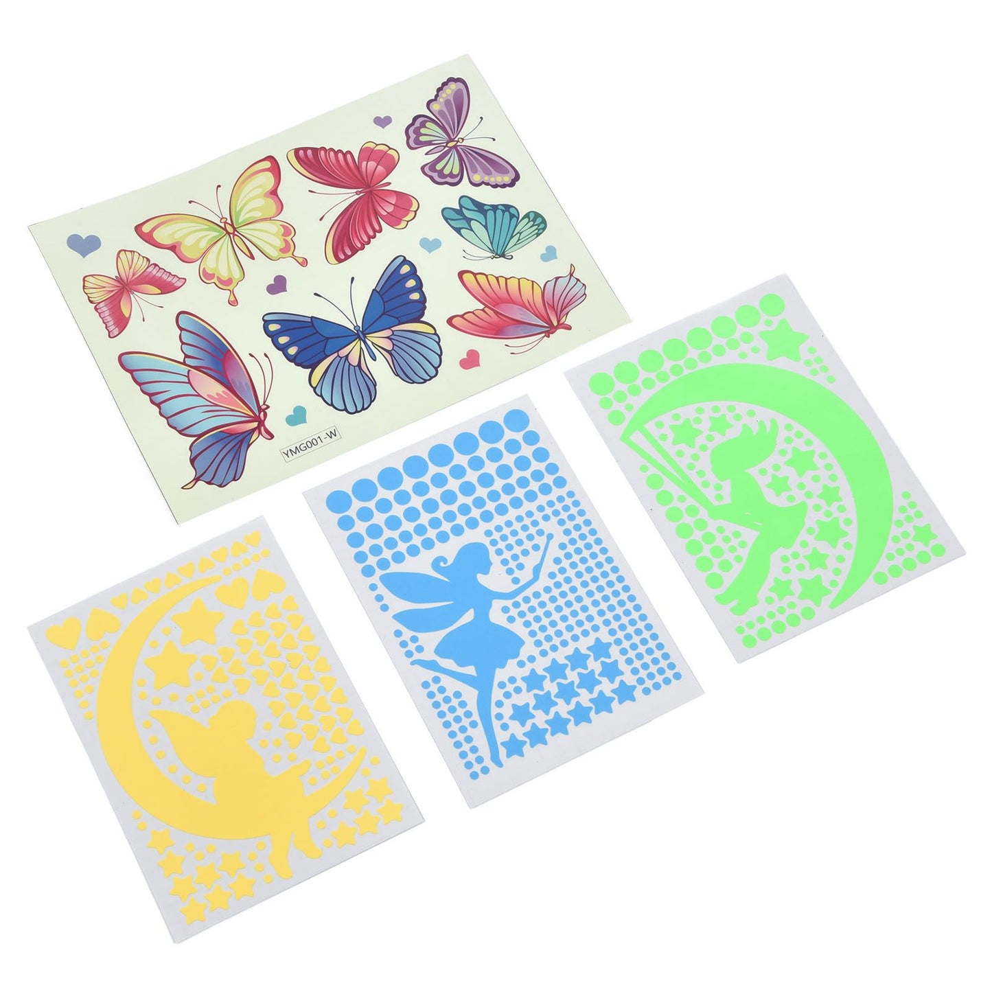 4Pcs Wall Stickers PVC Material Self Adhesive Luminous Design Cute Exquisite Wall Paper Decor