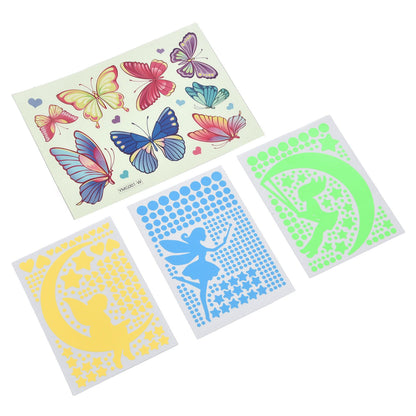 4Pcs Wall Stickers PVC Material Self Adhesive Luminous Design Cute Exquisite Wall Paper Decor