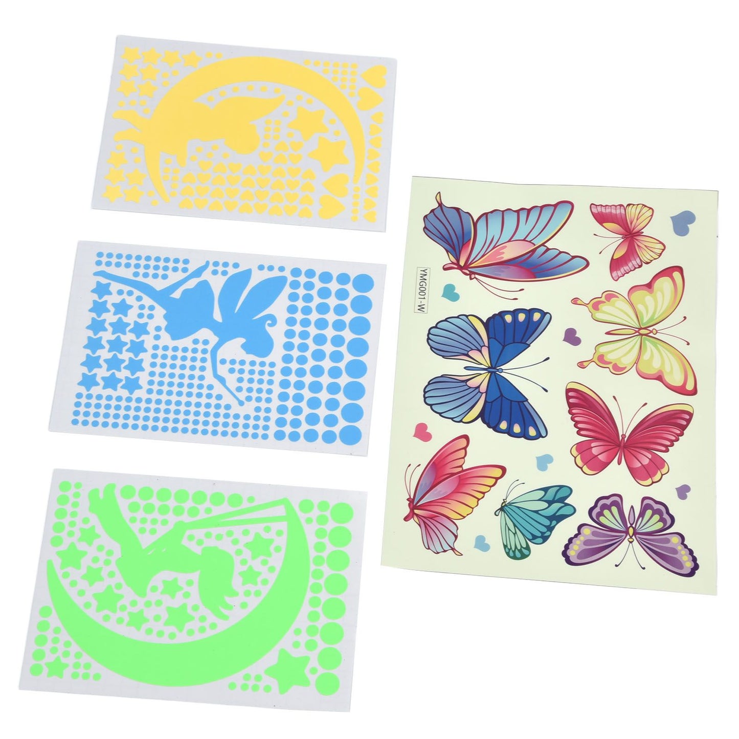 4Pcs Wall Stickers PVC Material Self Adhesive Luminous Design Cute Exquisite Wall Paper Decor