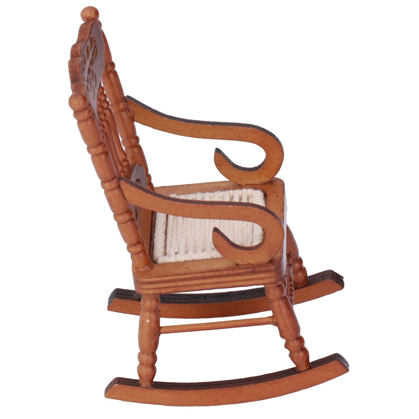 Dollhouse Miniature Chair Exquisite Details Bright Color Miniature Dollhouse Wooden Furniture for 1:12 DollhouseBrown