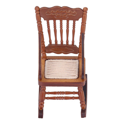Dollhouse Miniature Chair Exquisite Details Bright Color Miniature Dollhouse Wooden Furniture for 1:12 DollhouseBrown