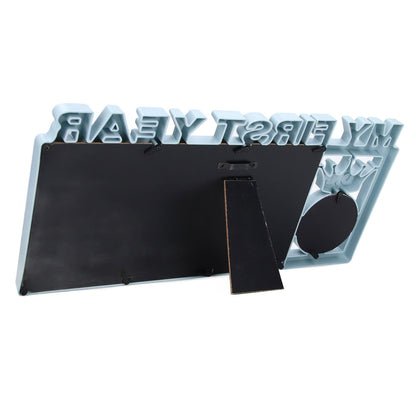 Newborn Photo Frame Durable Polished 12 Small Picture Frames Record Baby's Monthly Growth Baby Photo Frame for GiftBlue