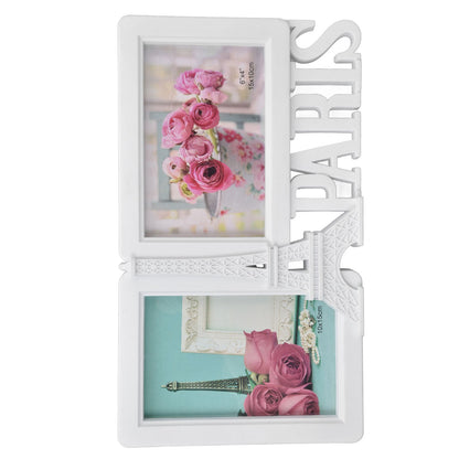 2PCS Rectangle Photo Frame Home Decorative Photo Frame 2 Hole Wedding Picture Frame for Bedroom Party