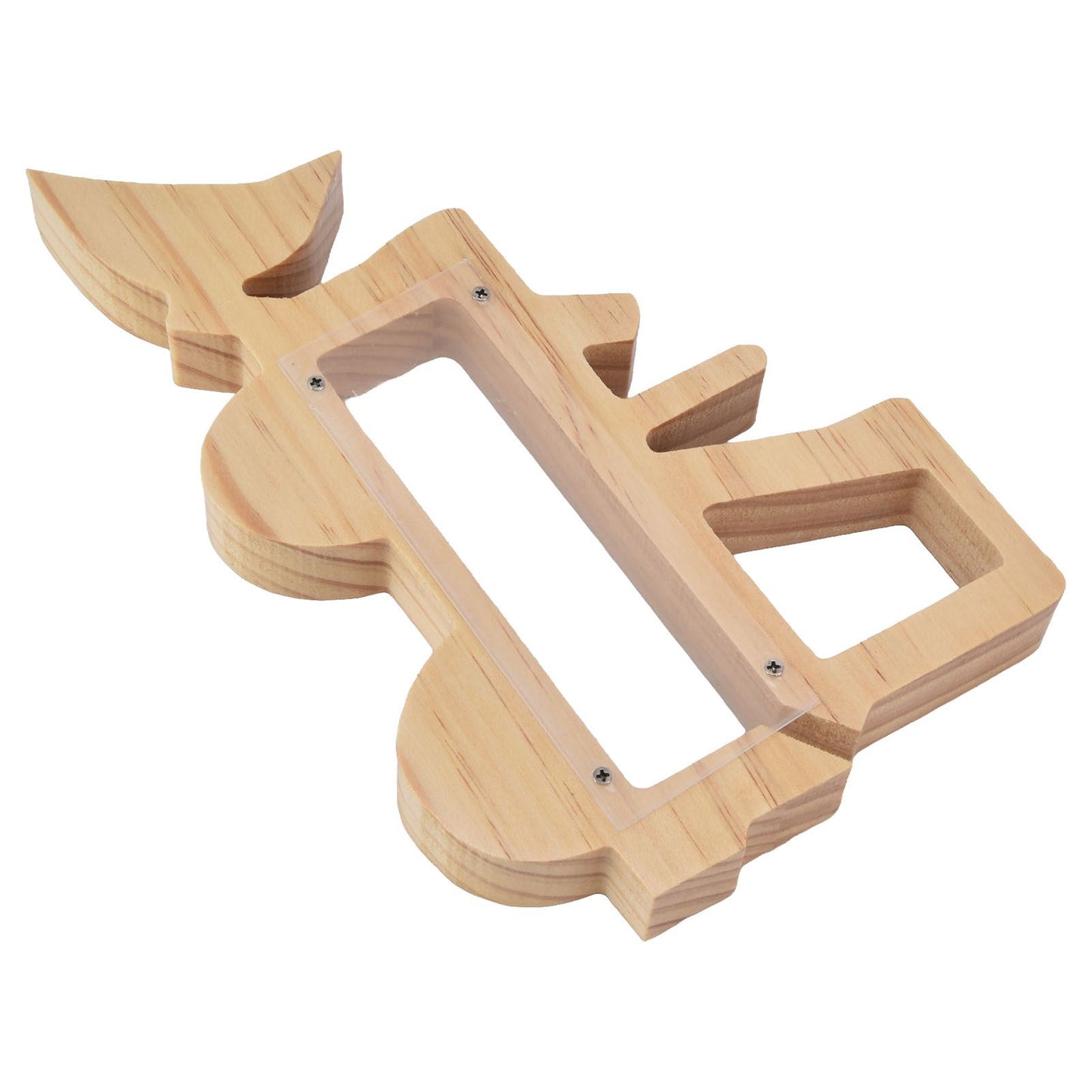 Piggy Bank for Kids Cute Forklift Transparent Wooden Piggy Bank Hollow Out Recyclable Coin Bank for Home Decoration