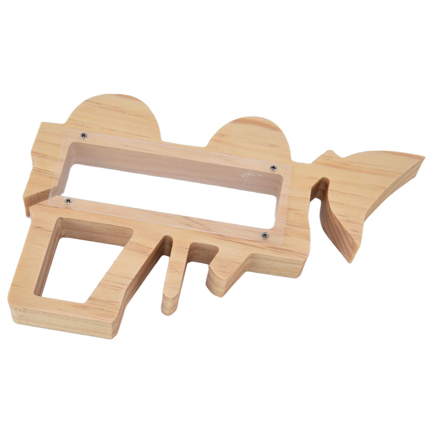 Piggy Bank for Kids Cute Forklift Transparent Wooden Piggy Bank Hollow Out Recyclable Coin Bank for Home Decoration