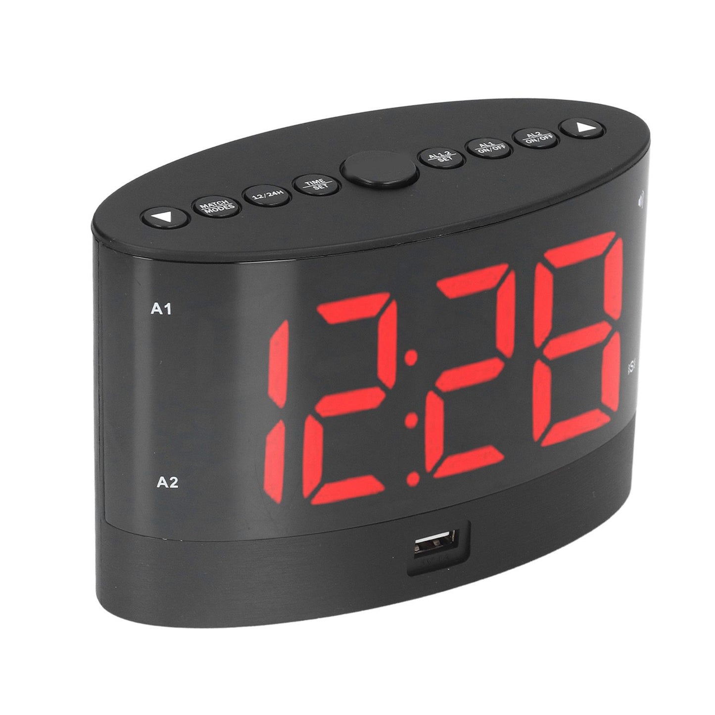 Digital Alarm Clock USB Charging Alarm Clock with 3 Vibration Modes and 2 Time Modes