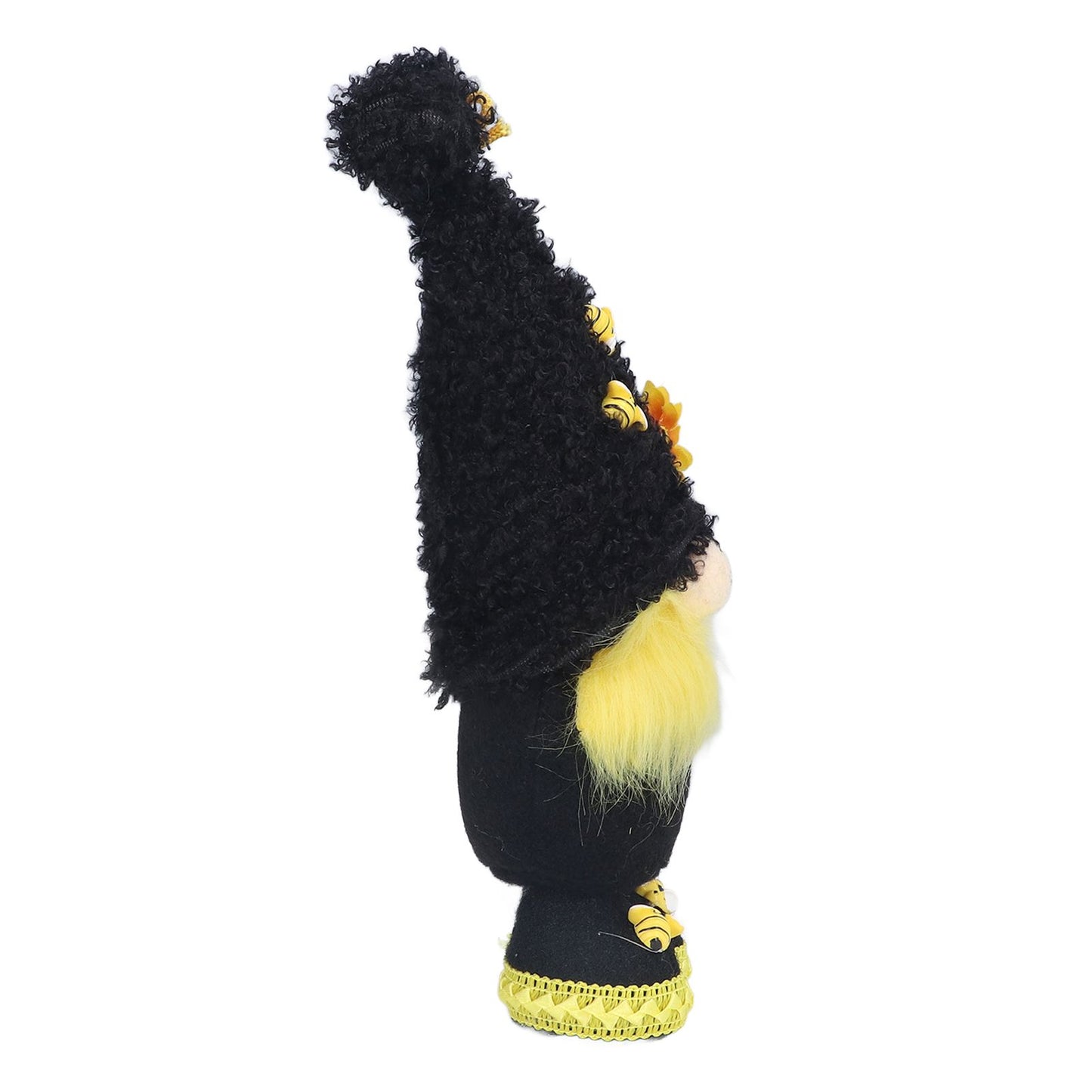 Faceless Doll Delicate Cute Mascot Plush Gnome with Yellow Sunflower Flower Gnome Doll for Easter Wedding Birthday Black
