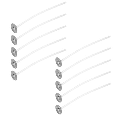 50Pcs Candle Wicks Pre Waxed Cotton Core Wicks with Base for DIY Scented Candle Making 8cm / 3.1in