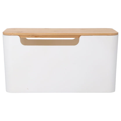 Cable Box Small Cable Management Box with A Wooden Lid for Cord Hider TV Wires Routers Computers Wires Home and Office