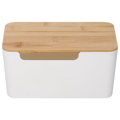 Cable Box Small Cable Management Box with A Wooden Lid for Cord Hider TV Wires Routers Computers Wires Home and Office