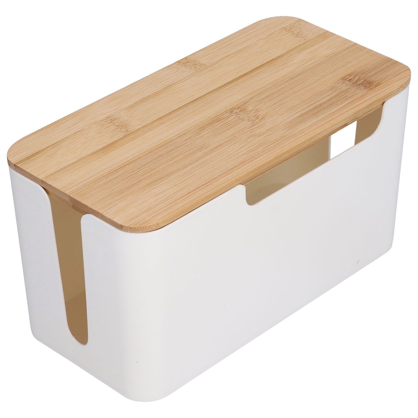 Cable Box Small Cable Management Box with A Wooden Lid for Cord Hider TV Wires Routers Computers Wires Home and Office