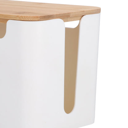 Cable Box Small Cable Management Box with A Wooden Lid for Cord Hider TV Wires Routers Computers Wires Home and Office