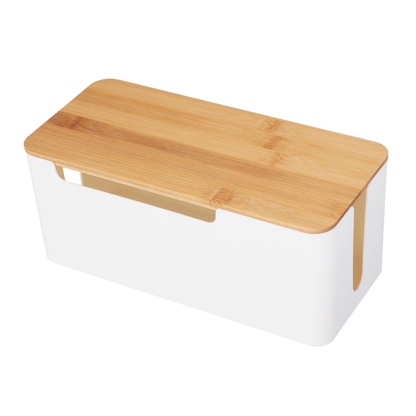 Cable Management Box Stylish Extension Socket Cord Organizer Box with Cover for Router Desk Power Strip