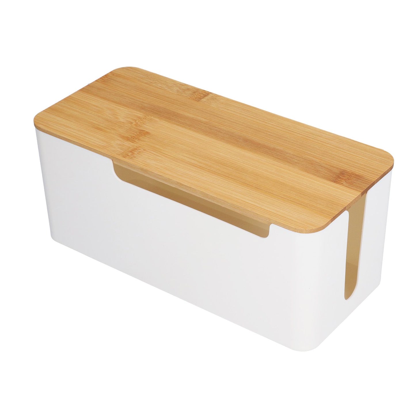 Cable Management Box Stylish Extension Socket Cord Organizer Box with Cover for Router Desk Power Strip
