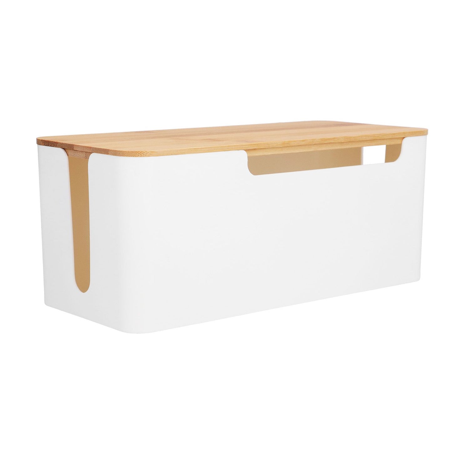 Cable Management Box Stylish Extension Socket Cord Organizer Box with Cover for Router Desk Power Strip