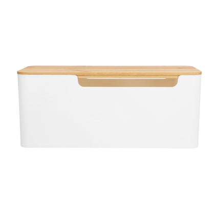 Cable Management Box Stylish Extension Socket Cord Organizer Box with Cover for Router Desk Power Strip