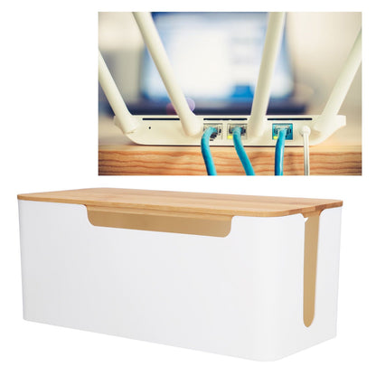 Cable Management Box Stylish Extension Socket Cord Organizer Box with Cover for Router Desk Power Strip