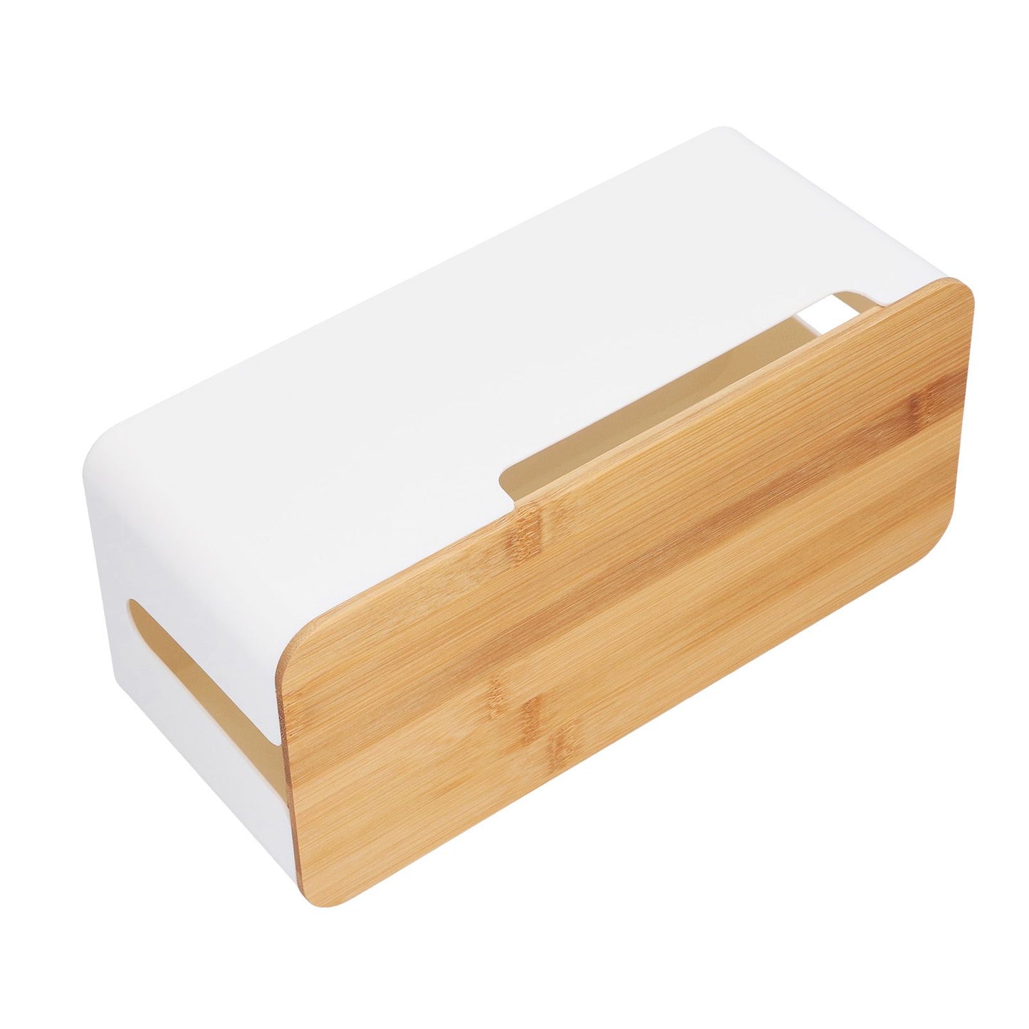 Cable Management Box Stylish Extension Socket Cord Organizer Box with Cover for Router Desk Power Strip