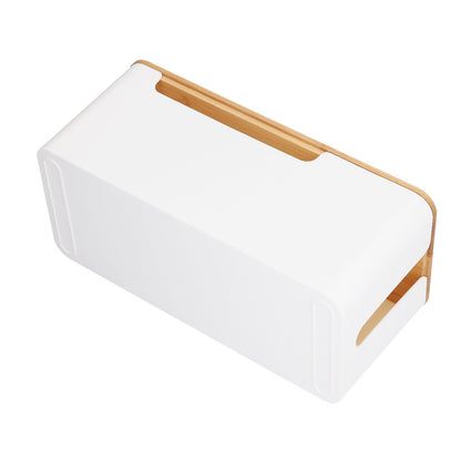 Cable Management Box Stylish Extension Socket Cord Organizer Box with Cover for Router Desk Power Strip