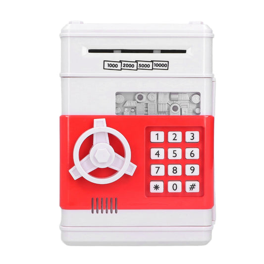 Electronic Money Saving Box ATM Password Cash Money Bank Security Lock Box for Children KidRed