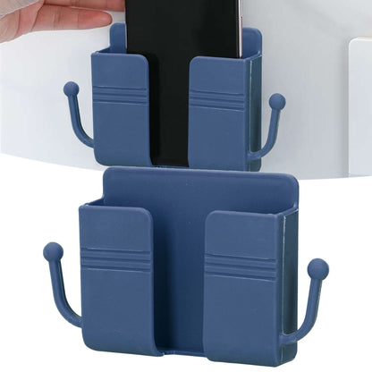 Wall Mounted Storage Box Multifunctional Phone Charging Wall Mount Holder for Bed Bathroom Kitchen OfficeBlue