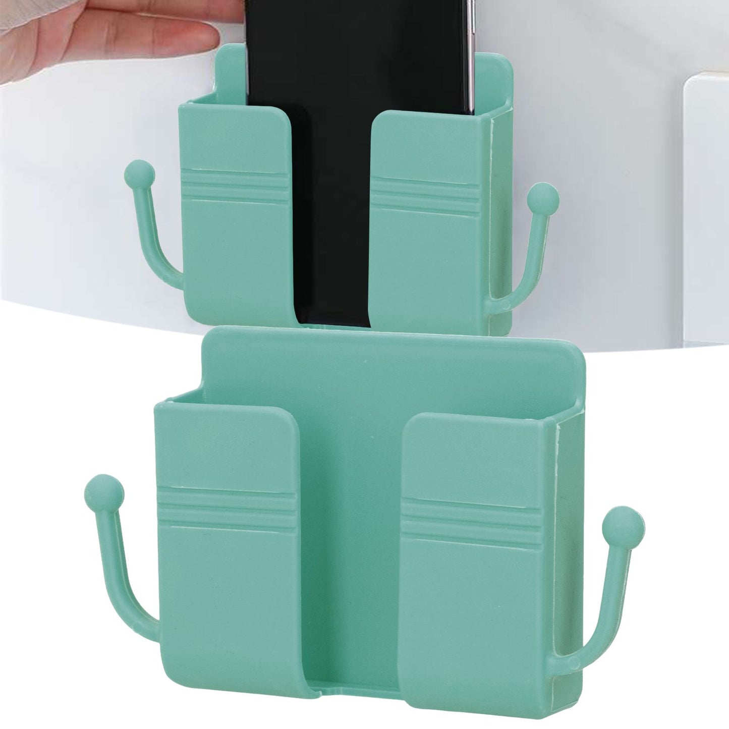 Wall Mounted Storage Box Multifunctional Phone Charging Wall Mount Holder for Bed Bathroom Kitchen OfficeGreen
