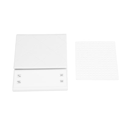 3kg/0.1g LED Display Electronic Scale Portable Timing Kitchen Coffee Scale with Non Slip Pads White
