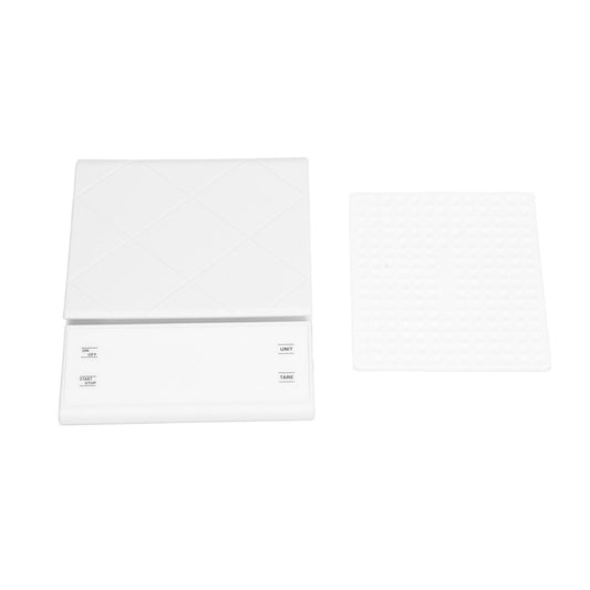 3kg/0.1g LED Display Electronic Scale Portable Timing Kitchen Coffee Scale with Non Slip Pads White