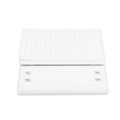 3kg/0.1g LED Display Electronic Scale Portable Timing Kitchen Coffee Scale with Non Slip Pads White