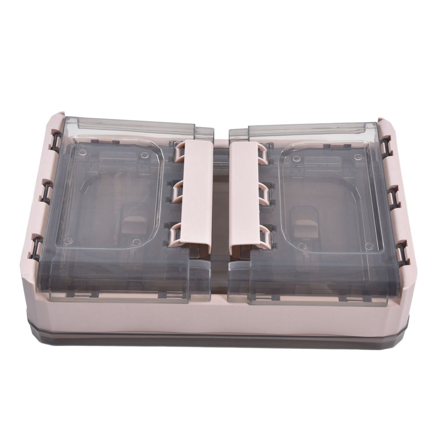 Stackable Storage Bin 35L Pink Double Door 4 Wheel Foldable Stackable Storage Box for Office Home Bedroom