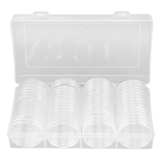 Clear Coin Storage Box 60 Pieces 41mm Coin Capsules Coin Collection Container Box for Coin Collector
