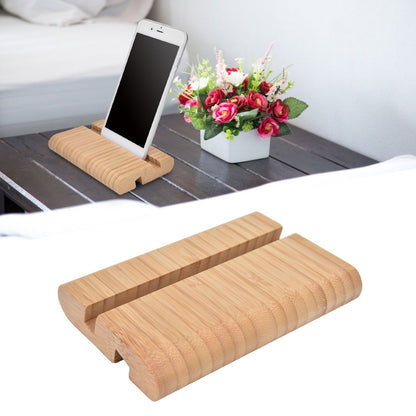 Portable Phone Stand Mobile Phone Support Holder Bamboo Desktop Tablet Stand for Bedroom