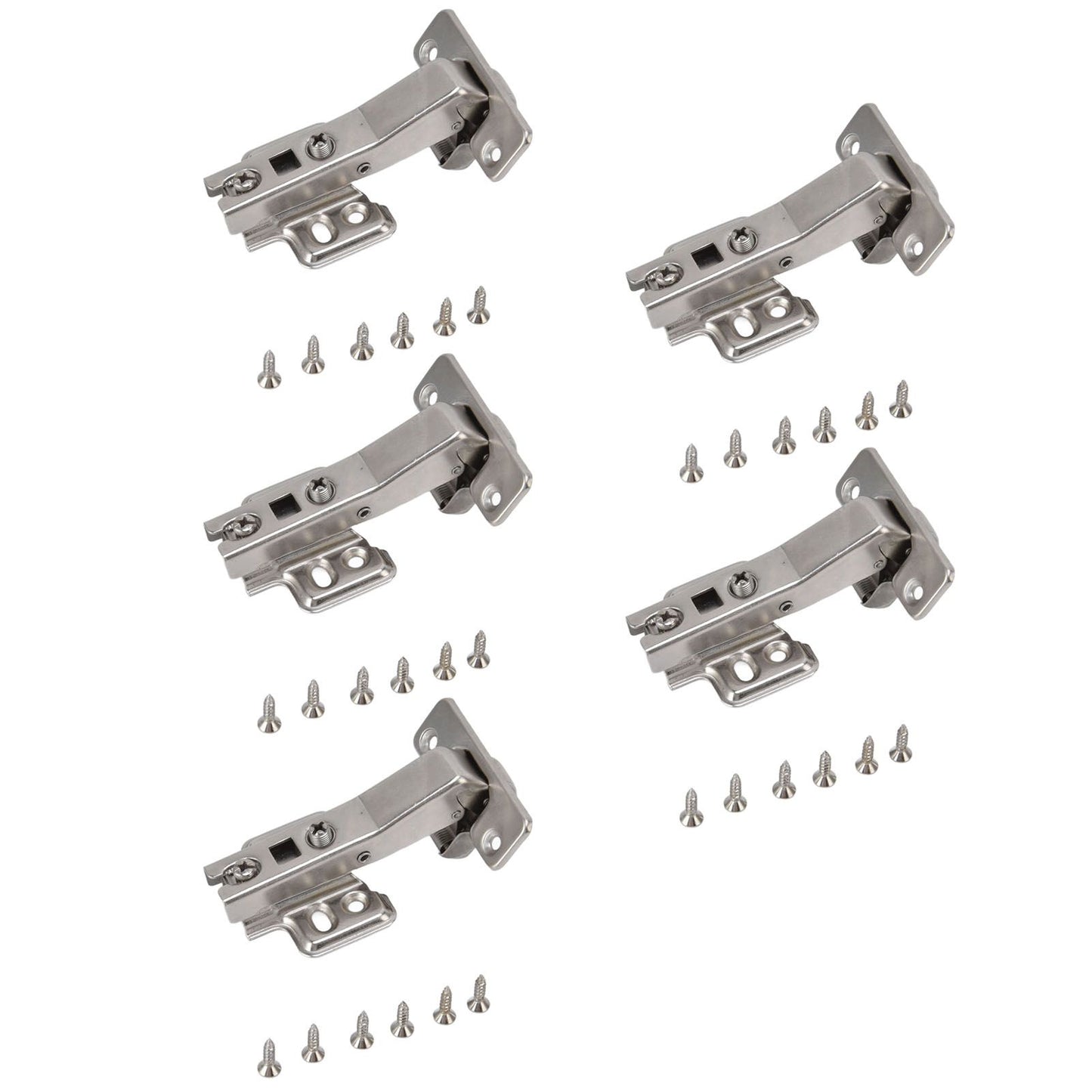5Pcs Hydraulic Buffer Hinge Reduce Noise Closing Speed Anti Rust Cabinet Door Butt Hinge for Home Wardrobes Bookcases Type A