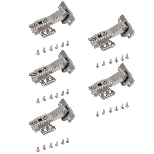 5Pcs Hydraulic Buffer Hinge Reduce Noise Closing Speed Anti Rust Cabinet Door Butt Hinge for Home Wardrobes Bookcases Type A