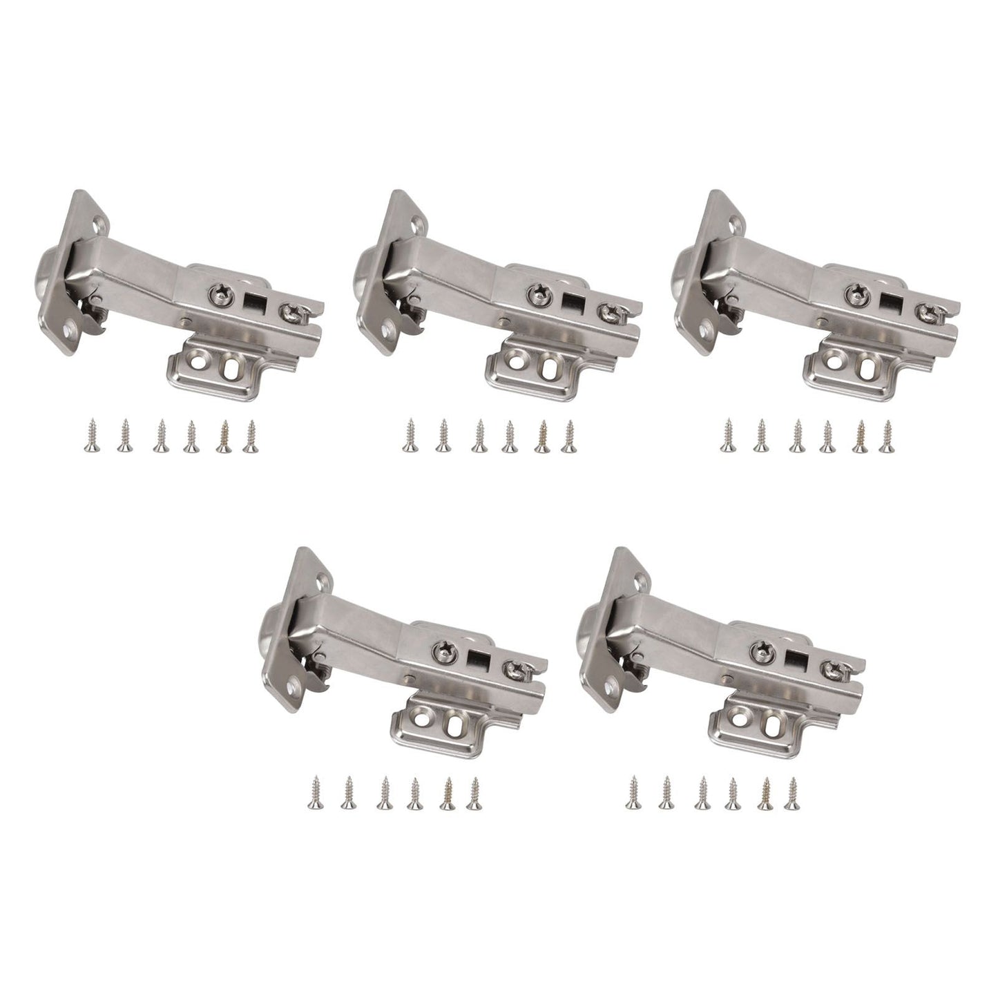 5Pcs Hydraulic Buffer Hinge Reduce Noise Closing Speed Anti Rust Cabinet Door Butt Hinge for Home Wardrobes Bookcases Type A