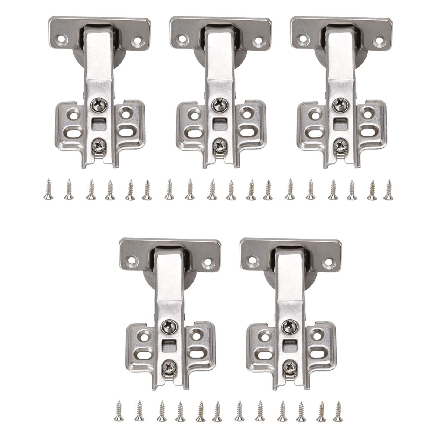 5Pcs Hydraulic Buffer Hinge Reduce Noise Closing Speed Anti Rust Cabinet Door Butt Hinge for Home Wardrobes Bookcases Type A